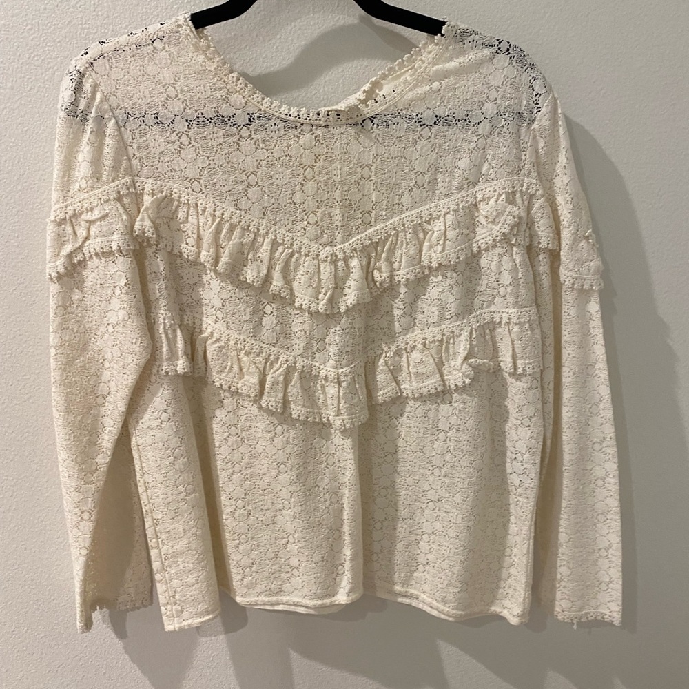 White Lace Sezane Blouse